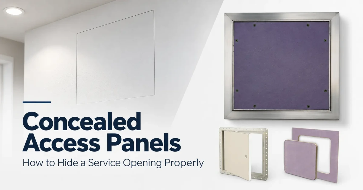Karp concealed access panel for hidden wall and ceiling service openings