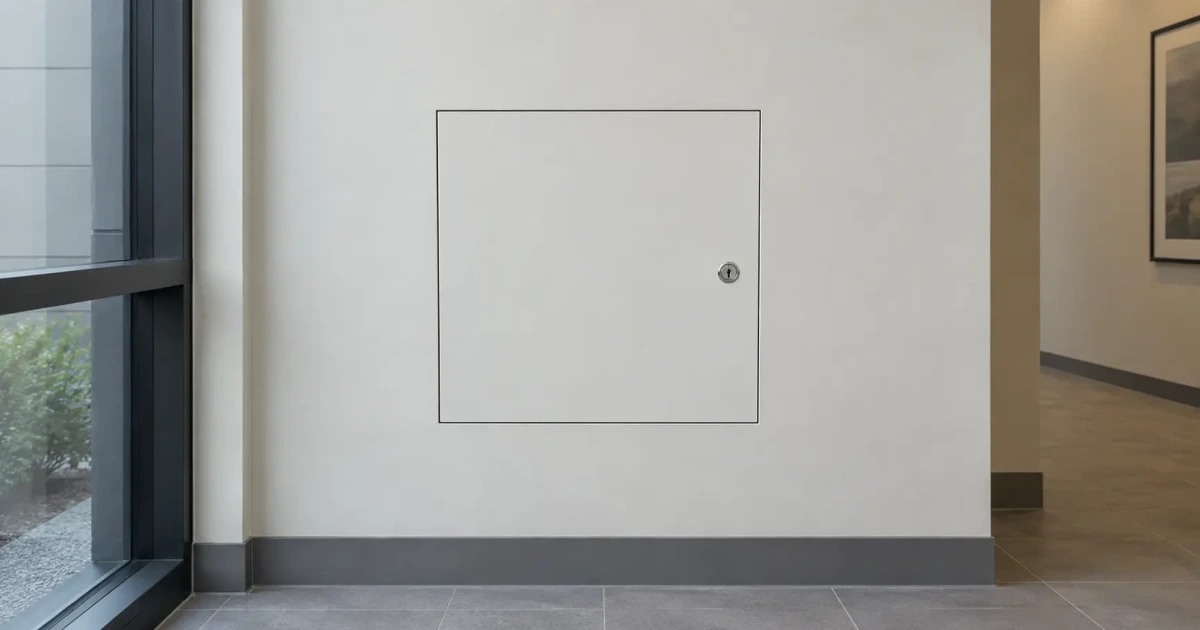 Karp flush access door installed in a finished drywall wall