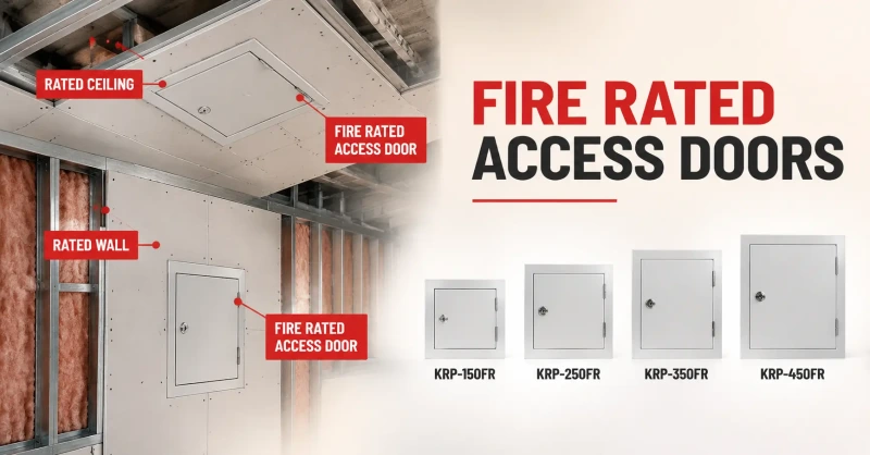 Karp KRP-150FR fire rated access door installed in a rated wall